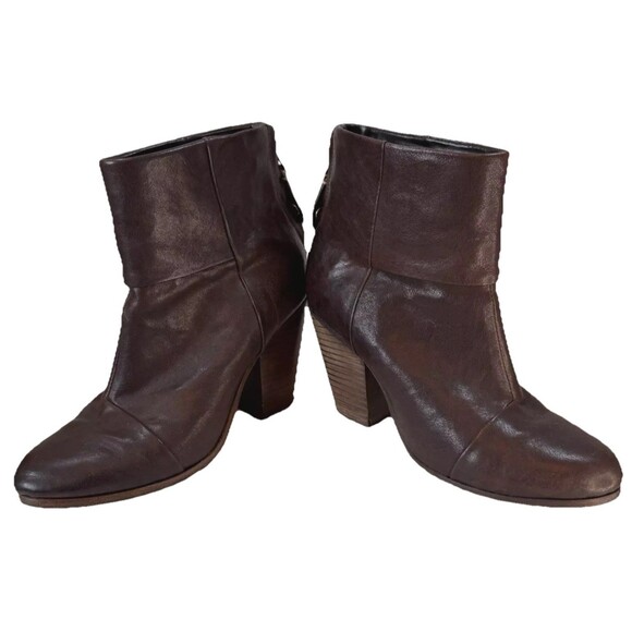 Rag‎ & Bone Classic Newbury Deep Brown Size US 7 EU37 Ankle Boots - Picture 5 of 13
